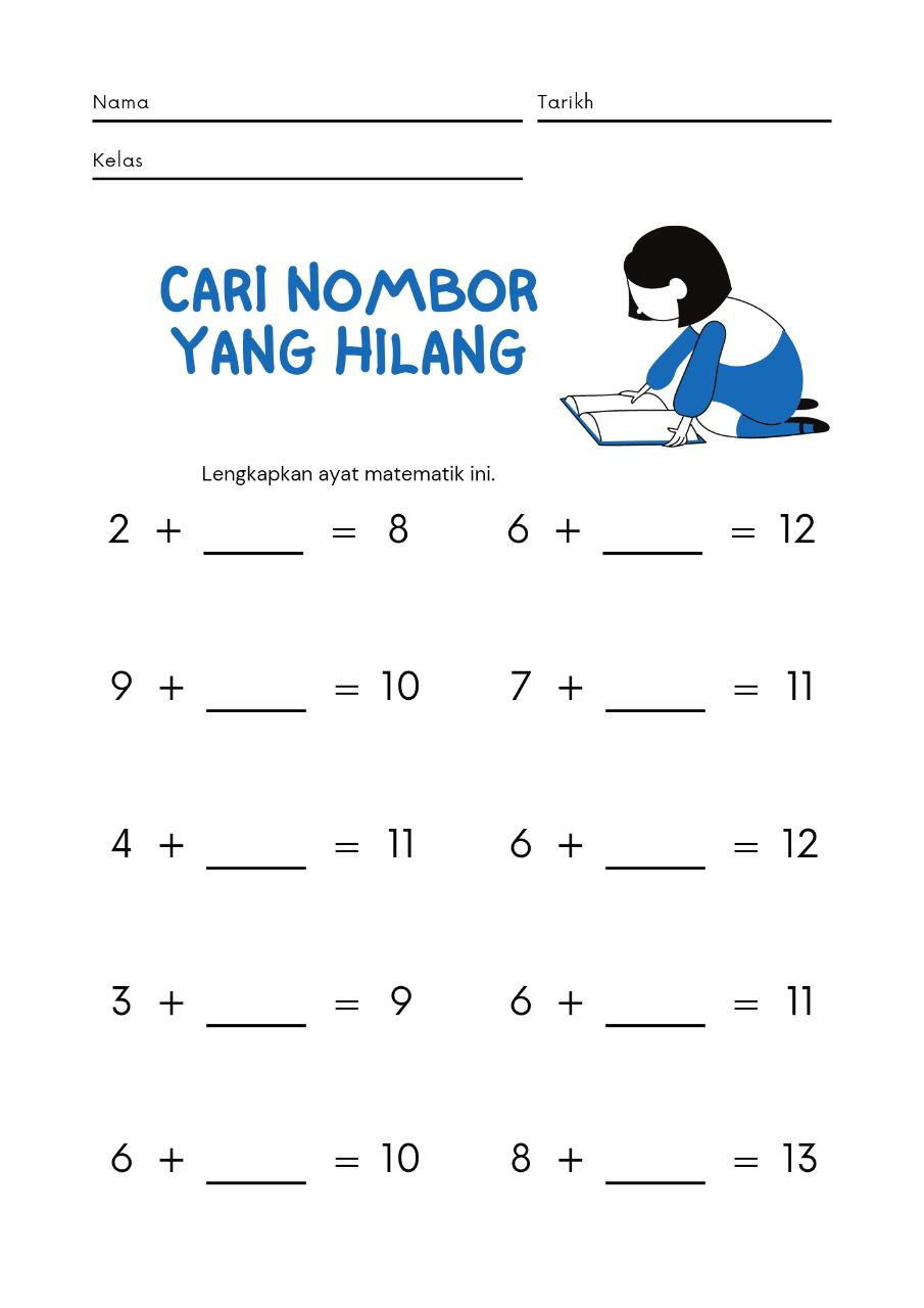 Koleksi Latihan Matematik Tambah Untuk Kanak-Kanak