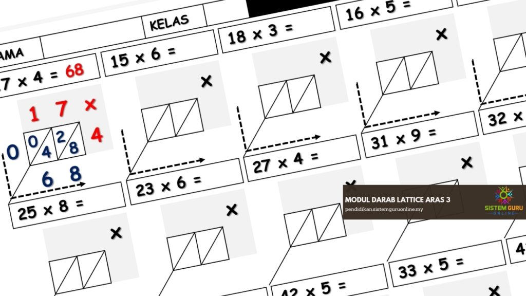 Modul Darab Lattice Aras 3, adalah sebuah alat yang penting dalam pembelajaran matematik. Ia membolehkan pelajar memahami konsep darab dalam bentuk yang lebih visual dan interaktif. Guru matematik penting untuk mendapatkan bahan yang kami sediakan pada kali ini untuk memudahkan mereka membuat pengiraan darab dengan lebih mudah. Admin pada kali ini, kita akan membincangkan kepentingan modul ini dan bagaimana ia dapat membantu pelajar meningkatkan pemahaman mereka terhadap darab.