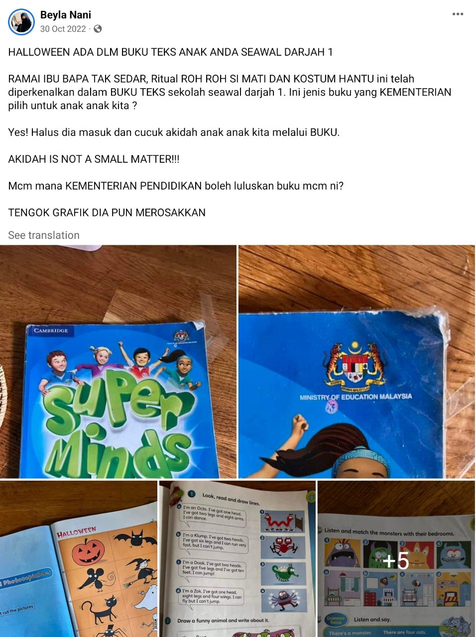 Halloween Dalam Buku Teks Sekolah Darjah 1 Isinya Merisaukan
