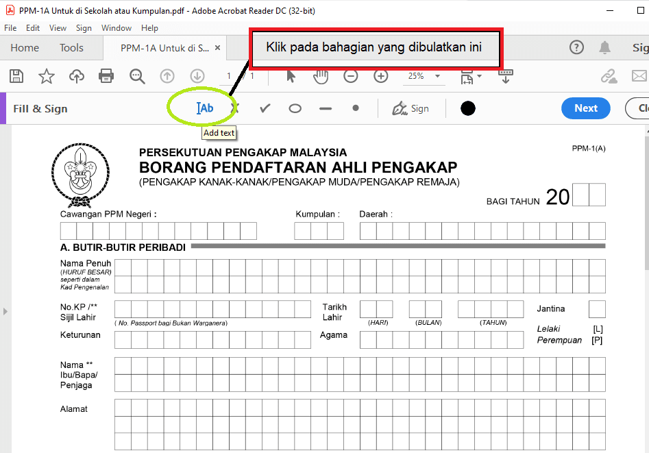 Cara Menaip atau Menambah Teks pada dokumen PDF dengan sangat mudah. Seperti kita tahu, dokumen dalam format PDF tidak boleh disunting atau diedit, ianya sangat merumitkan terutamanya apabila kita ingin mengisi borang-borang secara atas talian. Kadang kala, ada sesetengah ketika memerlukan kita untuk mengisi maklumat di dalam fail berbentuk PDF, sangat merumitkan untuk kita menukar fail dan kemudian mengeditnya. butang add text