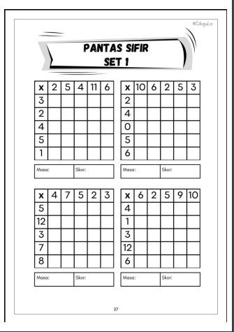 Buat ibu bapa dan guru-guru prasekolah, kami sediakan latihan mudah sifir matematik untuk kanak-kanak. menguasai sifir merupakan perkara asas bagi mata pelajaran matematik sejak tahun satu lagi. Latihan Mudah Sifir Matematik Untuk Kanak-Kanak