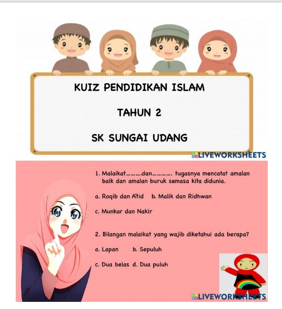 Sebagai bantuan bagi pelajar membuat persiapan sebelum peperiksaan akhir tahun pendidikan islam tahun 2, admin kongsikan beberapa bahan bagi meningkatkan pemahaman pelajar. Pemahaman pelajar dapat ditingkatkan dengan memperbanyakkan latih tubi dan ulangkaji pelajaran sebelum peperiksaan. Peperiksaan Akhir Tahun Pendidikan Islam tahun 2