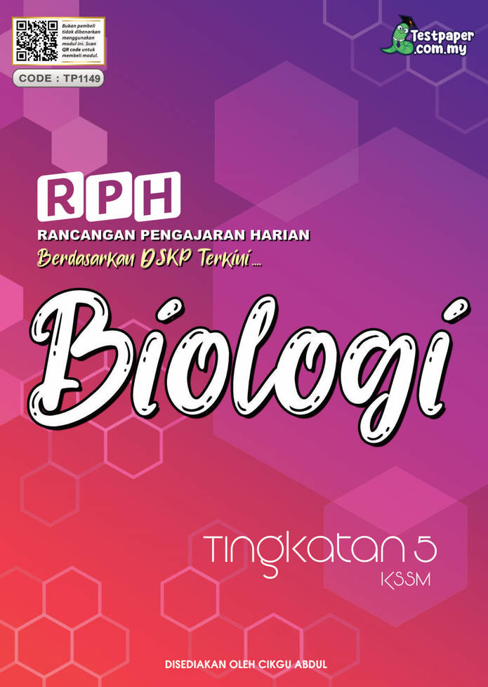 Muat turun RPH Biologi tingkatan 5 SPM. Dalam sesi pembelajaran ini, pelajar akan diperkenalkan dengan konsep-konsep penting berkaitan dengan topik yang melibatkan aspek biologi tingkat tinggi. Melalui pembelajaran ini, pelajar akan dapat memahami hubungan antara struktur dan fungsi dalam organisma hidup, serta aplikasi konsep-konsep biologi dalam kehidupan sehari-hari. RPH Biologi Tingkatan 5