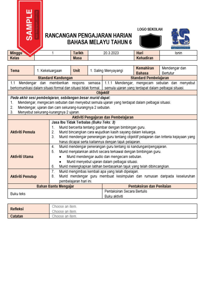 Dalam dunia pendidikan, kesediaan dan akses kepada bahan pengajaran yang terkini adalah kunci keberhasilan dalam melaksanakan pengajaran yang berkualiti. Khususnya dalam mata pelajaran Bahasa Melayu, senarai RPH Bahasa Melayu Tahun 6 yang paling baru memegang peranan penting dalam membantu guru merancang pengajaran yang relevan dan efektif.