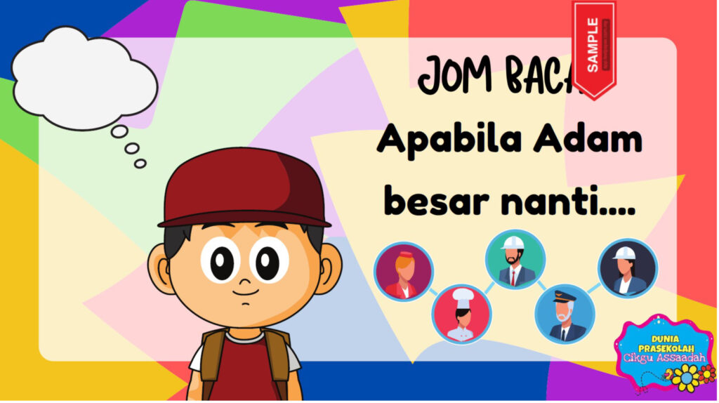 Kagum! Itulah yang admin rasa bila terjumpa modul ini hari ini semasa mencari bahan prasekolah tadi. Slaid Bacaan prasekolah & tadika terbaik pernah admin jumpa! Ya, satu set lengkap semua ada telah dihimpunkan oleh editor iaitu Cikgu Assaadah yang sudah berpengalaman 15 tahun dalam dunia prasekolah ini!