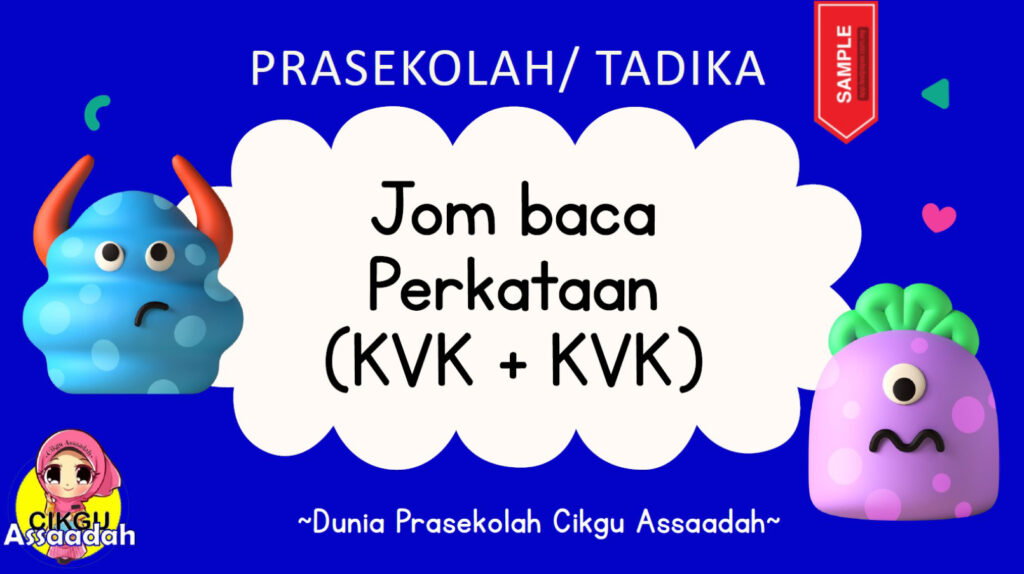 Kagum! Itulah yang admin rasa bila terjumpa modul ini hari ini semasa mencari bahan prasekolah tadi. Slaid Bacaan prasekolah & tadika terbaik pernah admin jumpa! Ya, satu set lengkap semua ada telah dihimpunkan oleh editor iaitu Cikgu Assaadah yang sudah berpengalaman 15 tahun dalam dunia prasekolah ini!