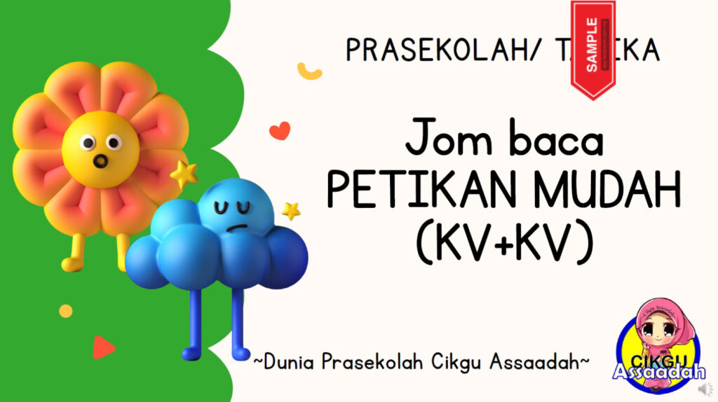 Kagum! Itulah yang admin rasa bila terjumpa modul ini hari ini semasa mencari bahan prasekolah tadi. Slaid Bacaan prasekolah & tadika terbaik pernah admin jumpa! Ya, satu set lengkap semua ada telah dihimpunkan oleh editor iaitu Cikgu Assaadah yang sudah berpengalaman 15 tahun dalam dunia prasekolah ini!