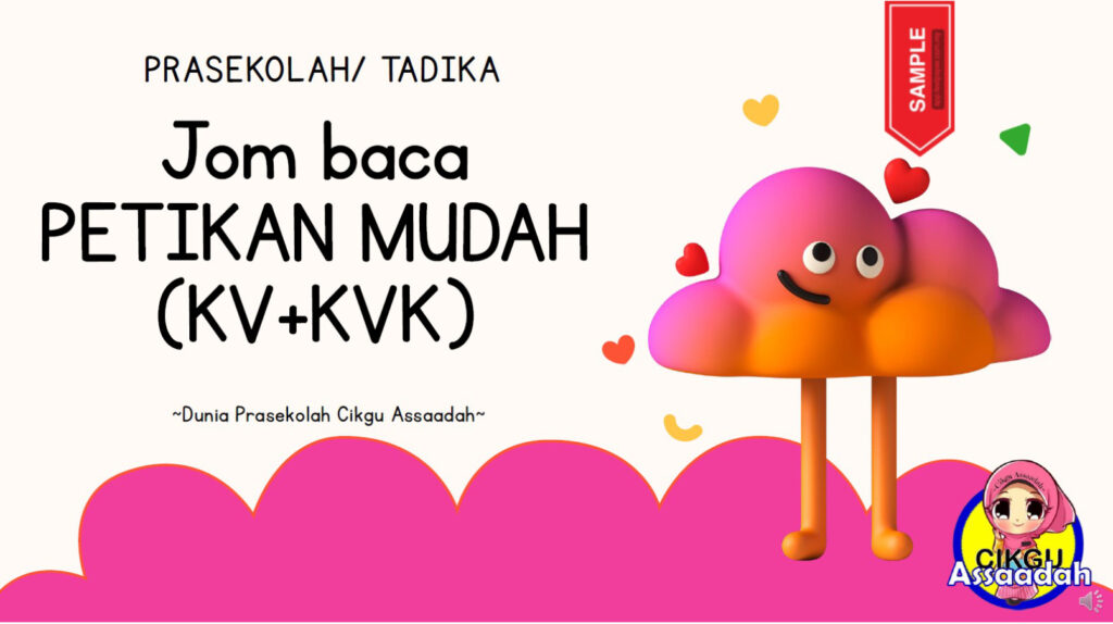 Kagum! Itulah yang admin rasa bila terjumpa modul ini hari ini semasa mencari bahan prasekolah tadi. Slaid Bacaan prasekolah & tadika terbaik pernah admin jumpa! Ya, satu set lengkap semua ada telah dihimpunkan oleh editor iaitu Cikgu Assaadah yang sudah berpengalaman 15 tahun dalam dunia prasekolah ini!