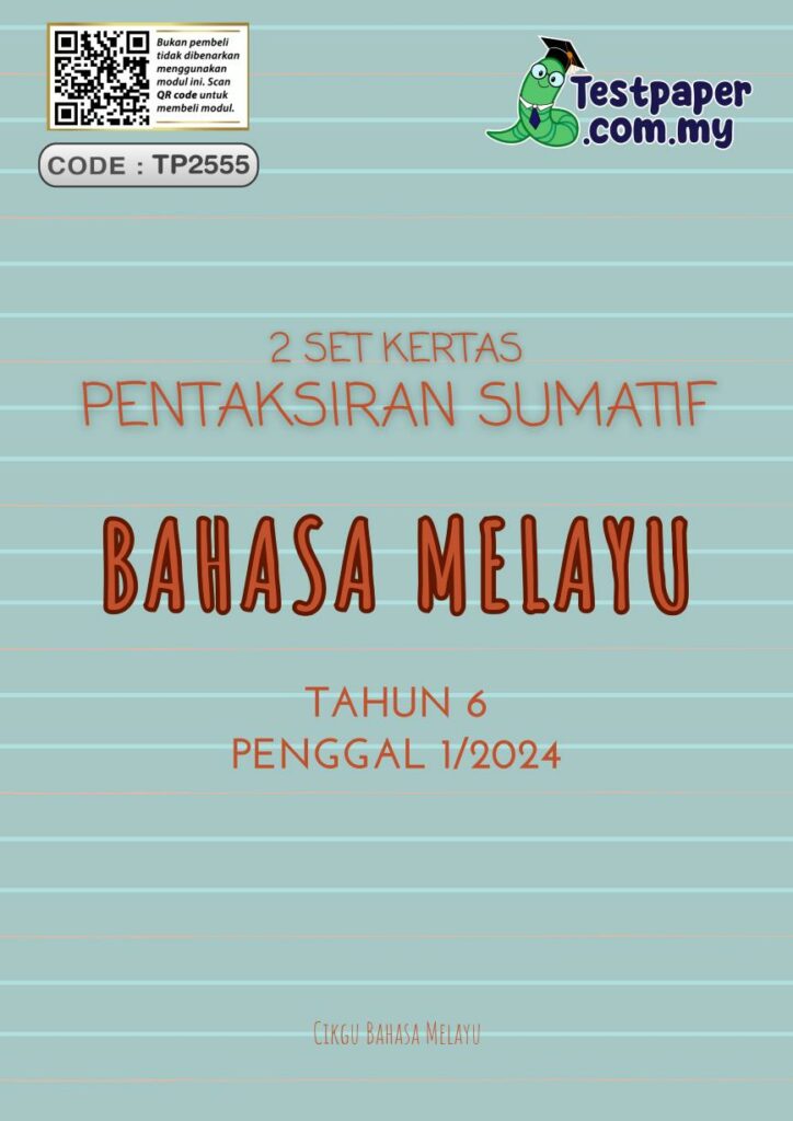Pentaksiran Sumatif dalam pendidikan adalah satu kaedah penting untuk menilai pengetahuan, kefahaman, dan kemahiran pelajar pada akhir sesuatu tempoh pengajian. Bagi mata pelajaran Bahasa Melayu pada tahun 6, pentaksiran ini memegang peranan penting dalam mengukur pencapaian pelajar terhadap matlamat pembelajaran. Dalam konteks ini, 2 set kertas pentaksiran sumatif Bahasa Melayu bagi penggal 1/2024 telah disiapkan dan disusun oleh guru Bahasa Melayu. Setiap set kertas terdiri daripada soalan dan skema jawapan, yang membolehkan pelajar memahami dengan lebih baik tajuk-tajuk yang diajarkan.