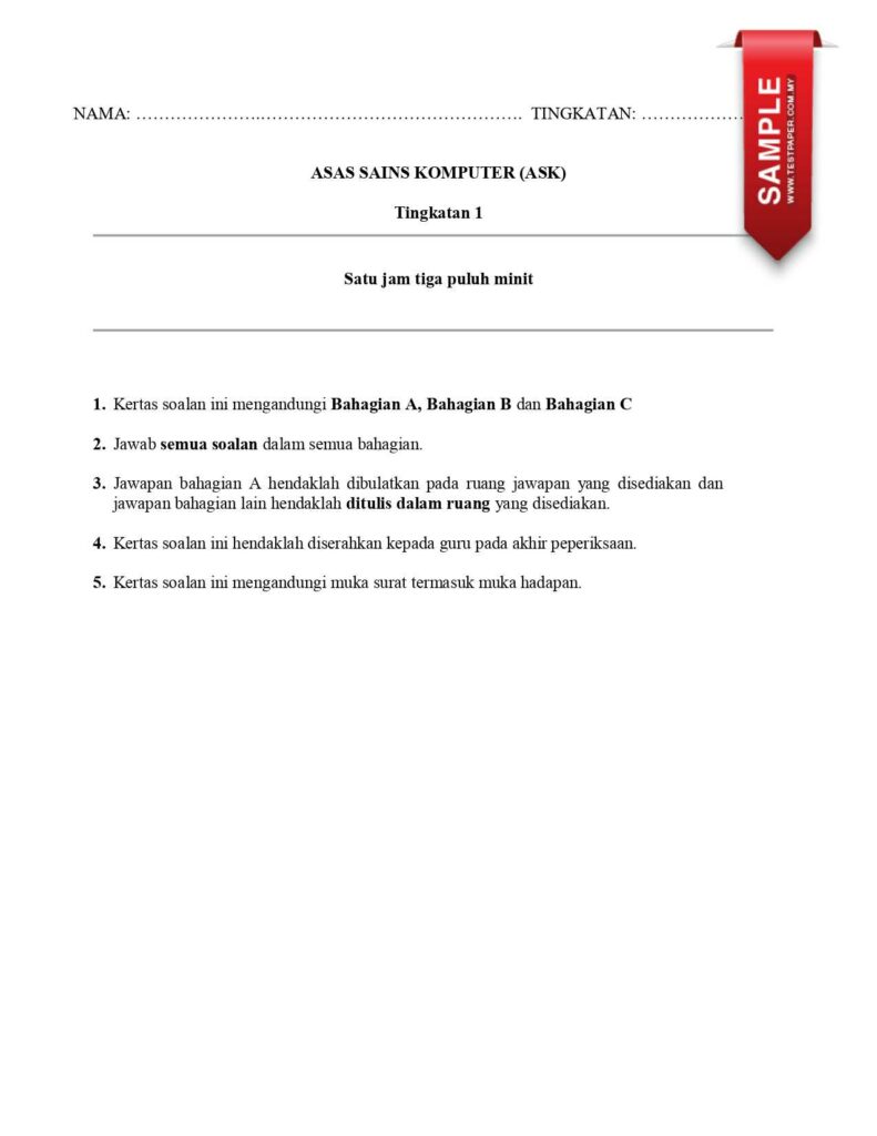 Ujian Pertengahan Tahun Sains Komputer Tingkatan 1 merupakan satu penanda penting dalam pengajian pelajar, termasuk bagi mata pelajaran Sains Komputer di Tingkatan 1. Artikel ini bertujuan memberikan panduan kepada pelajar, guru, dan ibu bapa mengenai bahan yang sesuai untuk persediaan ujian pertengahan tahun ini. Download Bahan Ujian Pertengahan Tahun Sains Komputer Tingkatan 1