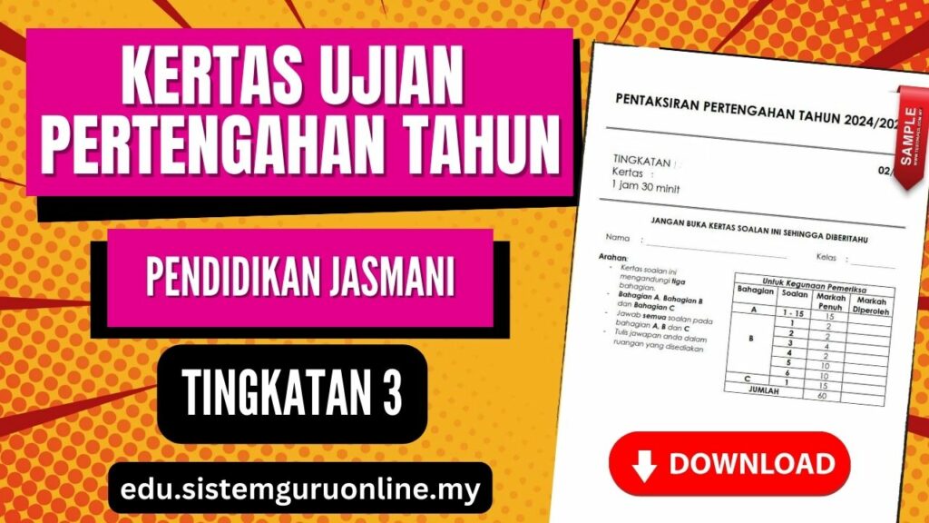 Ujian Pertengahan Tahun PJK Tingkatan 3 adalah salah satu komponen penting dalam penilaian akademik pelajar. Untuk subjek Pendidikan Jasmani dan Kesihatan (PJK) Tingkatan 3, bahan ujian yang sesuai memainkan peranan penting dalam memastikan pelajar dan guru dapat mengukur kemajuan dan pencapaian pelajar dengan tepat. Bahan ujian yang baik harus merangkumi pelbagai aspek pendidikan jasmani dan kesihatan, termasuk teori dan praktikal, serta sesuai dengan tahap kemahiran dan pengetahuan pelajar tingkatan 3. Ujian Pertengahan Tahun PJK Tingkatan 3