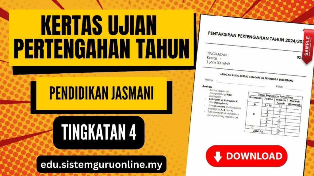 Ujian Pertengahan Tahun PJK Tingkatan 4 adalah elemen penting dalam sistem pendidikan, yang berfungsi sebagai penilaian bagi pelajar dan guru untuk menilai tahap pemahaman dan kemajuan pelajar sepanjang semester. Bagi subjek Pendidikan Jasmani dan Kesihatan (PJK) Tingkatan 4, bahan ujian yang sesuai dapat membantu pelajar memperkukuh pengetahuan dan kemahiran mereka. Selain itu, ia juga memberikan guru gambaran jelas tentang keberkesanan pengajaran mereka dan membantu mengenalpasti aspek yang perlu diberi perhatian lanjut. jian Pertengahan Tahun PJK Tingkatan 4