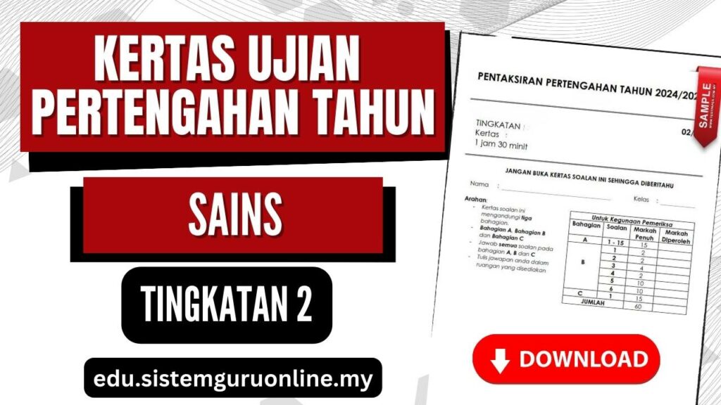 Ujian Pertengahan Tahun Sains Tingkatan 2 merupakan tonggak penting dalam pengajaran dan pembelajaran di sekolah, termasuk dalam mata pelajaran Sains untuk Tingkatan 2. Bagi pelajar dan guru, persediaan yang baik sebelum ujian adalah kunci kejayaan. Artikel ini bertujuan untuk memberikan panduan dan sumber daya yang berguna bagi pelajar, ibu bapa, dan guru dalam menghadapi ujian pertengahan tahun bagi mata pelajaran Sains Tingkatan 2. Ujian Pertengahan Tahun Sains Tingkatan 2