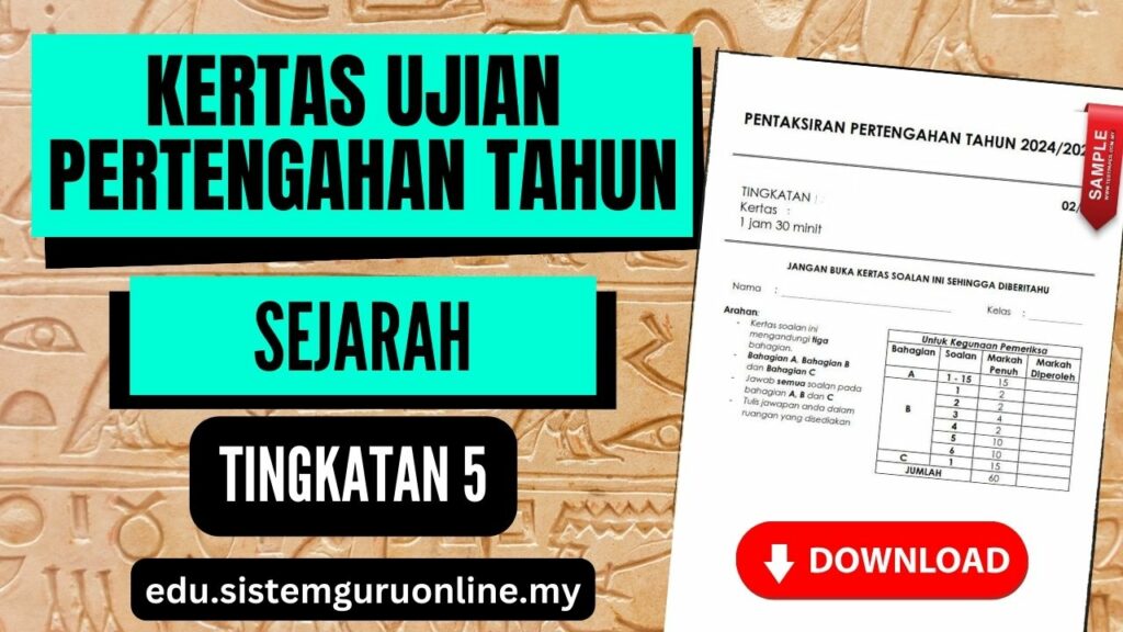 Ujian Pertengahan Tahun Sejarah Tingkatan 5 merupakan salah satu komponen penting dalam proses pembelajaran di sekolah. Ia bukan sahaja membantu guru menilai tahap kefahaman pelajar terhadap bahan yang diajar, tetapi juga memberikan peluang kepada pelajar untuk mengukur tahap penguasaan mereka terhadap subjek tertentu. Bagi subjek Sejarah Tingkatan 5, bahan ujian pertengahan tahun yang sesuai adalah kritikal untuk memastikan pelajar dapat mempersiapkan diri dengan baik dan mencapai keputusan yang cemerlang. Ujian Pertengahan Tahun Sejarah Tingkatan 5