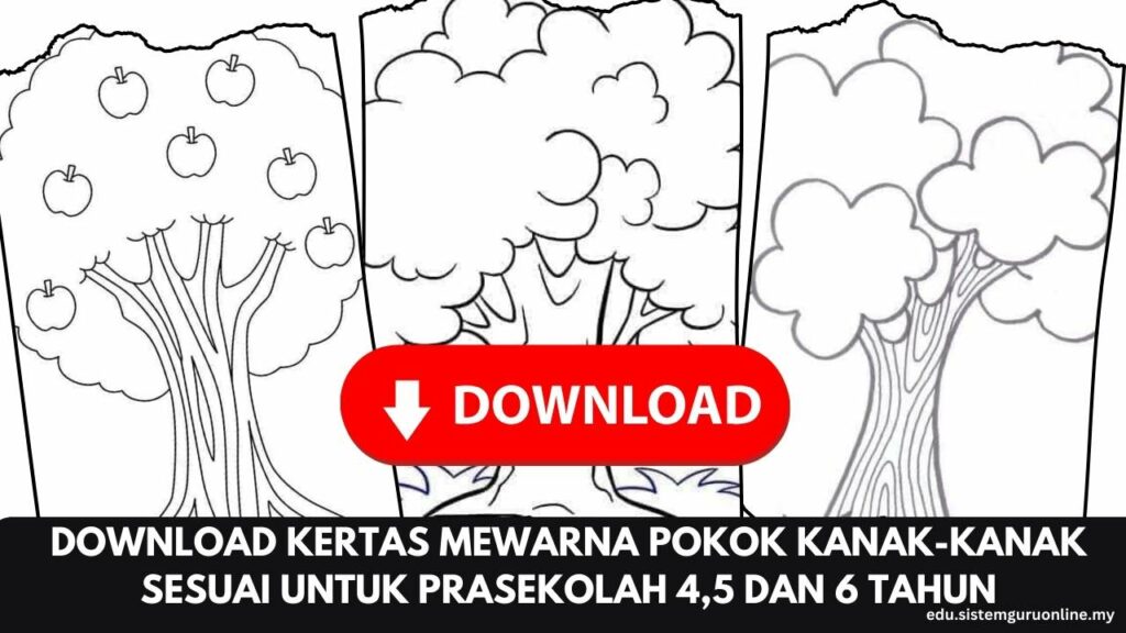 Download Kertas Mewarna Pokok Kanak-kanak Sesuai untuk Prasekolah 4,5 dan 6 Tahun. Mengasah kemahiran mewarna di kalangan kanak-kanak prasekolah adalah salah satu cara terbaik untuk membangunkan kreativiti dan kemahiran motor halus mereka. Bagi ibu bapa dan guru, menyediakan kertas mewarna yang sesuai dan menarik adalah satu langkah penting. Salah satu bahan yang paling popular adalah kertas mewarna dengan tema pokok. Artikel ini akan memberi panduan bagaimana untuk memuat turun kertas mewarna pokok yang sesuai untuk kanak-kanak prasekolah berumur 4, 5 dan 6 tahun. Download Kertas Mewarna Pokok Kanak-kanak Sesuai untuk Prasekolah 4,5 dan 6 Tahun