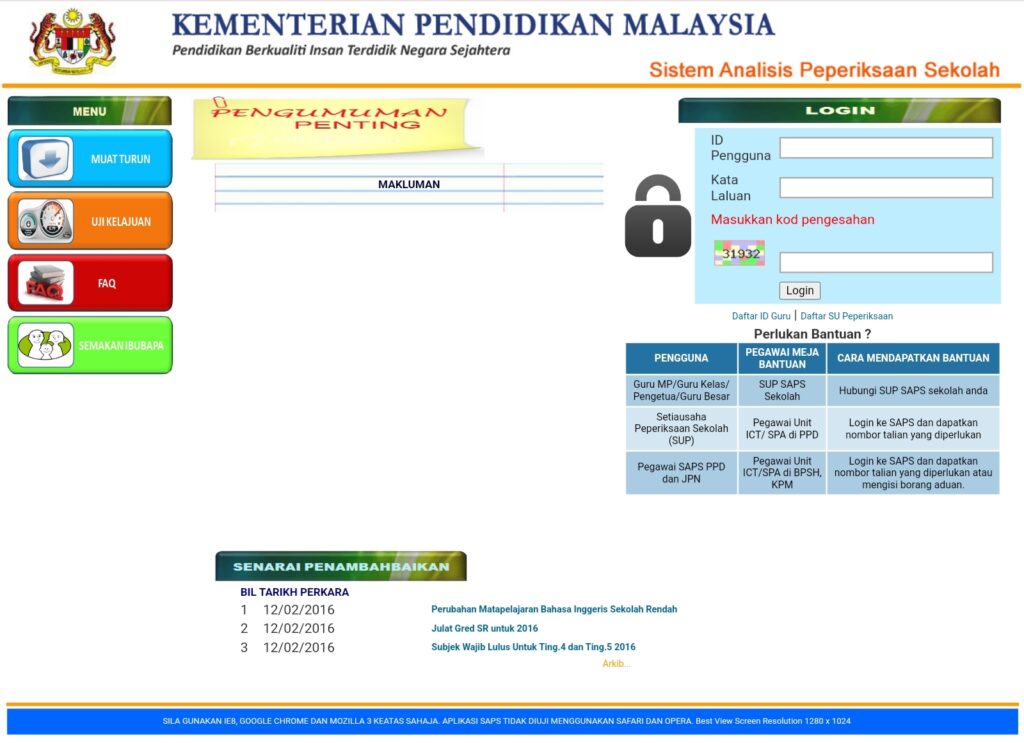 Saps Ibu Bapa Semakan Keputusan Peperiksaan Saps Online 2023