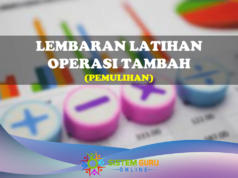 Lembaran Latihan Operasi Tambah untuk Pemulihan Lembaran latihan operasi tambah