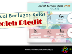 Contoh Jadual Bertugas Kelas yang Boleh Diedit
