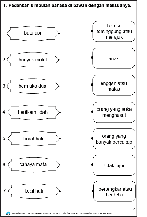 Latihan Bahasa Melayu Tahun 1 Unit Kebersihan Dan Kesihatan Muka