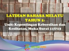 Latihan Bahasa Melayu Tahun 1= Unit: Kebersihan dan Kesihatan, Muka Surat 11&12 LATIHAN BM TAHUN 1 KEBERSIHAN KESIHATAN