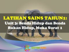 Latihan Sains Tahun 1= Unit 3: Benda Hidup dan Bukan Hidup, Muka Surat 1 Latihan Sains Tahun 1 Unit 3 satu halaman