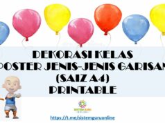 DEKORASI KELAS : POSTER JENIS-JENIS GARISAN (SAIZ A4) PRINTABLE