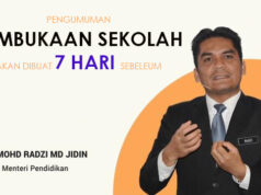 Tarikh Buka Sekolah Akan di Sah & di Beritahu Kepada Umum Seminggu Sebelum di Buka