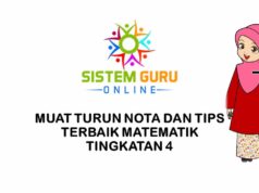 MUAT TURUN NOTA DAN TIPS TERBAIK MATEMATIK TINGKATAN 4