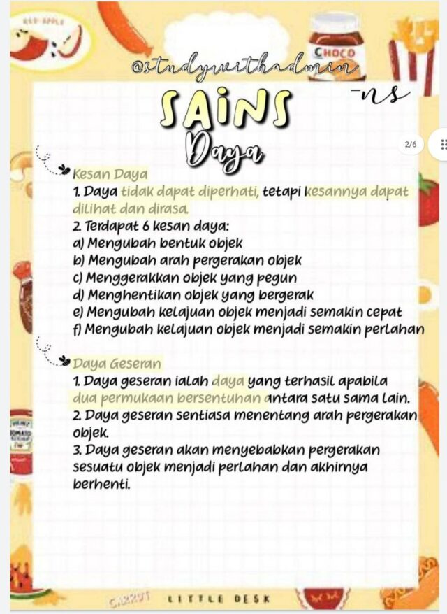 Nota Bab Daya Subjek Sains Tahun 6 - Download RPH RPT SOALAN & BAHAN ...