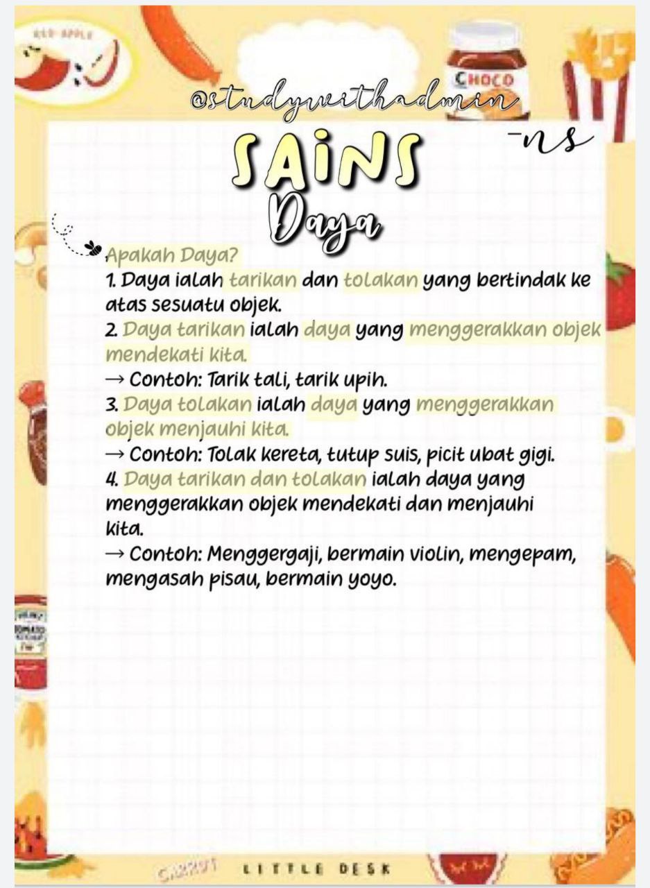 Nota Bab Daya Subjek Sains Tahun 6 - Download RPH RPT SOALAN & BAHAN ...