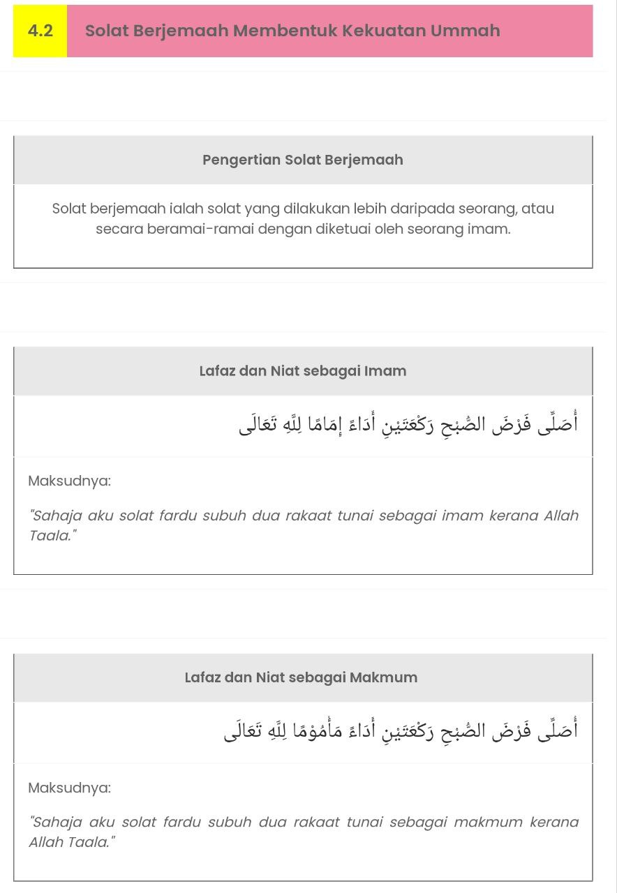 Nota Solat Berjemaah Membentuk Kekuatan Ummah Subjek Pendidkan Islam ...