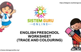 ENGLISH PRESCHOOL WORKSHEET (TRACE AND COLOURING)