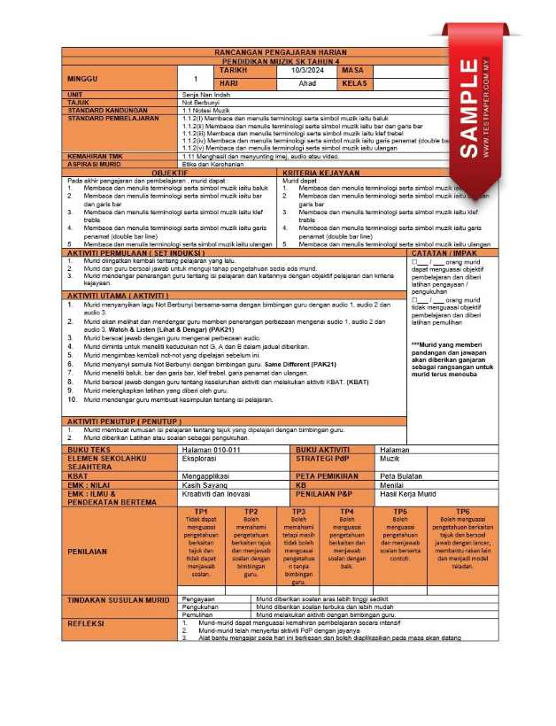 Bahan Pdf Rph Pendidikan Muzik Tahun 4 Terbaru Download Rph Rpt Soalan And Bahan Pendidikan Percuma 