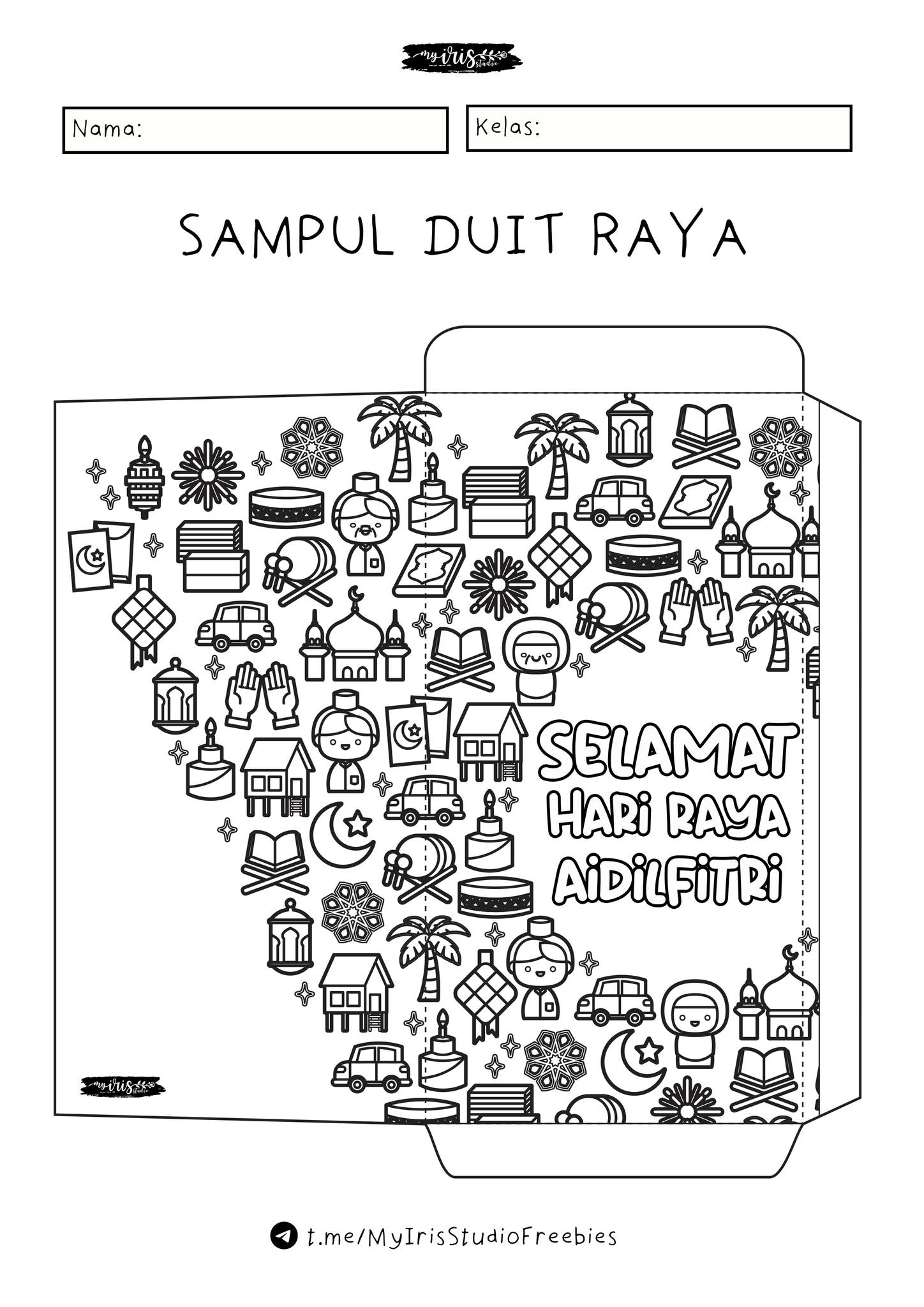 Aktiviti Buat Sampul Duit Raya: Warna Poster, Gunting & Tampal Untuk ...