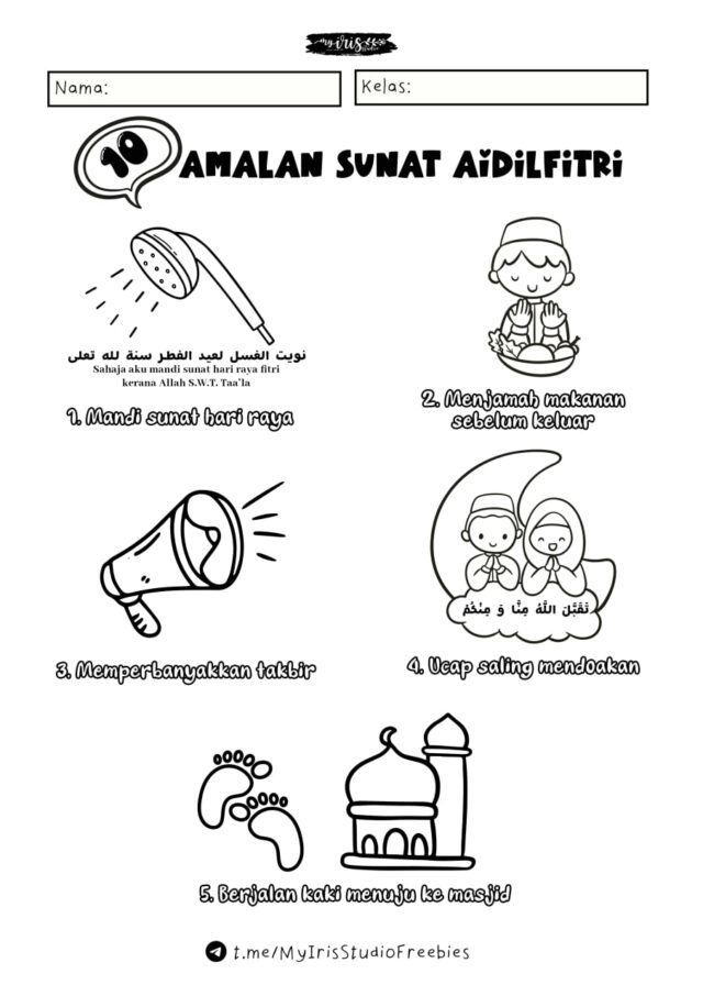 Aktiviti Mewarna Amalan Sunat Di Hari Raya Aidilfitri Download Rph