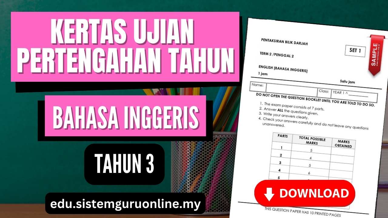 Dapatkan Kertas Ujian Pertengahan Tahun BI Tahun 3 PDF Yang Sangat ...