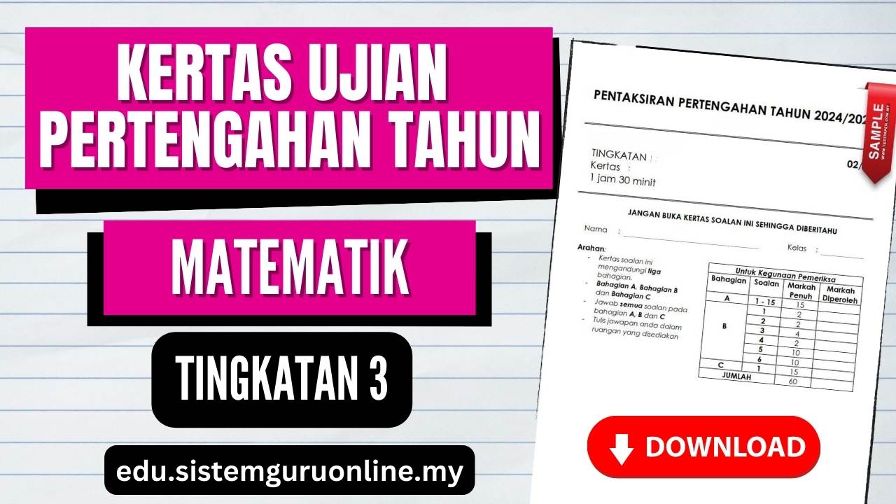 Download Kertas Ujian Pertengahan Tahun Matematik Tingkatan 3 PDF ...