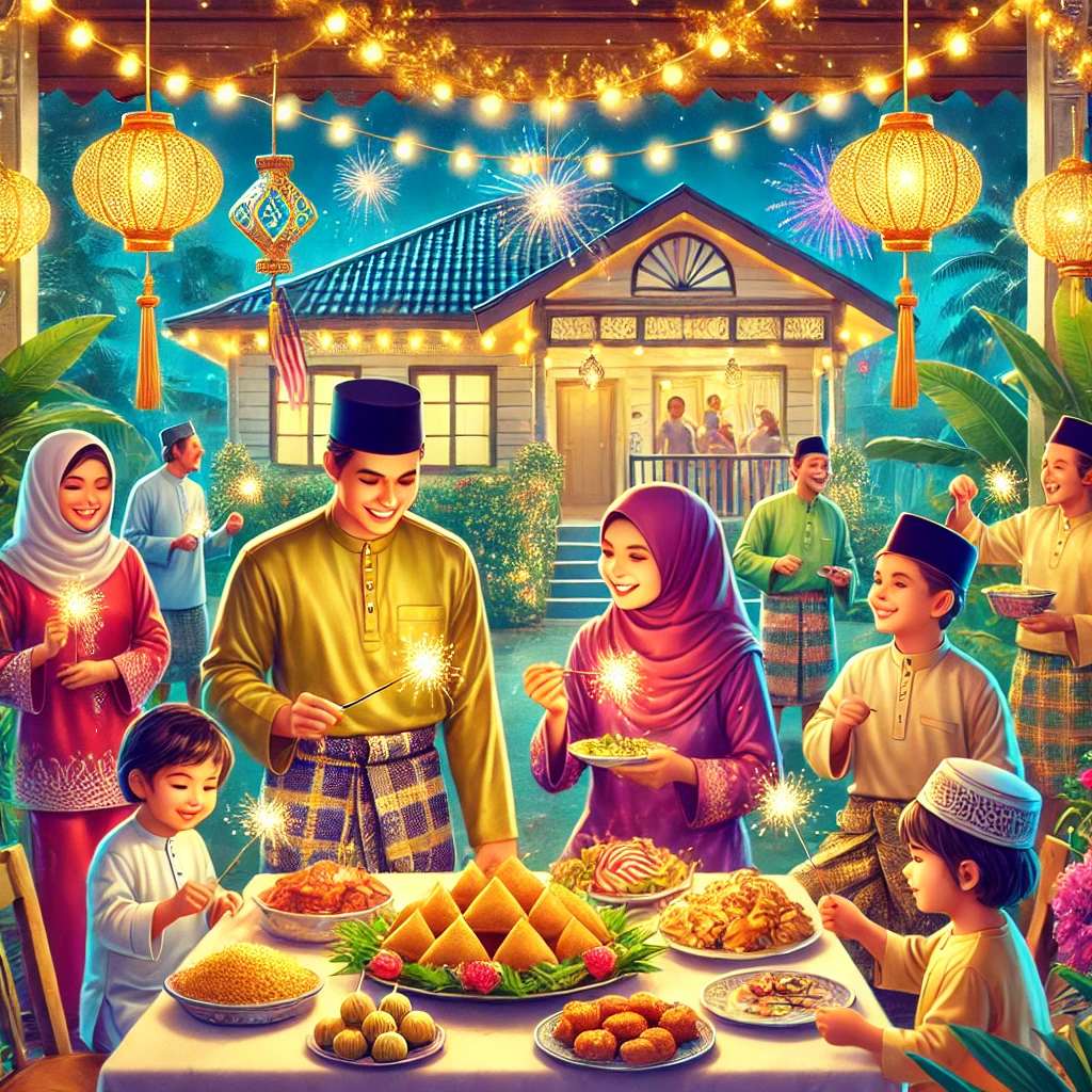 Di sekolah dan organisasi, Hari Raya disambut dengan penuh kegembiraan melalui pelbagai program khas. Antara elemen penting dalam sambutan ini termasuklah: