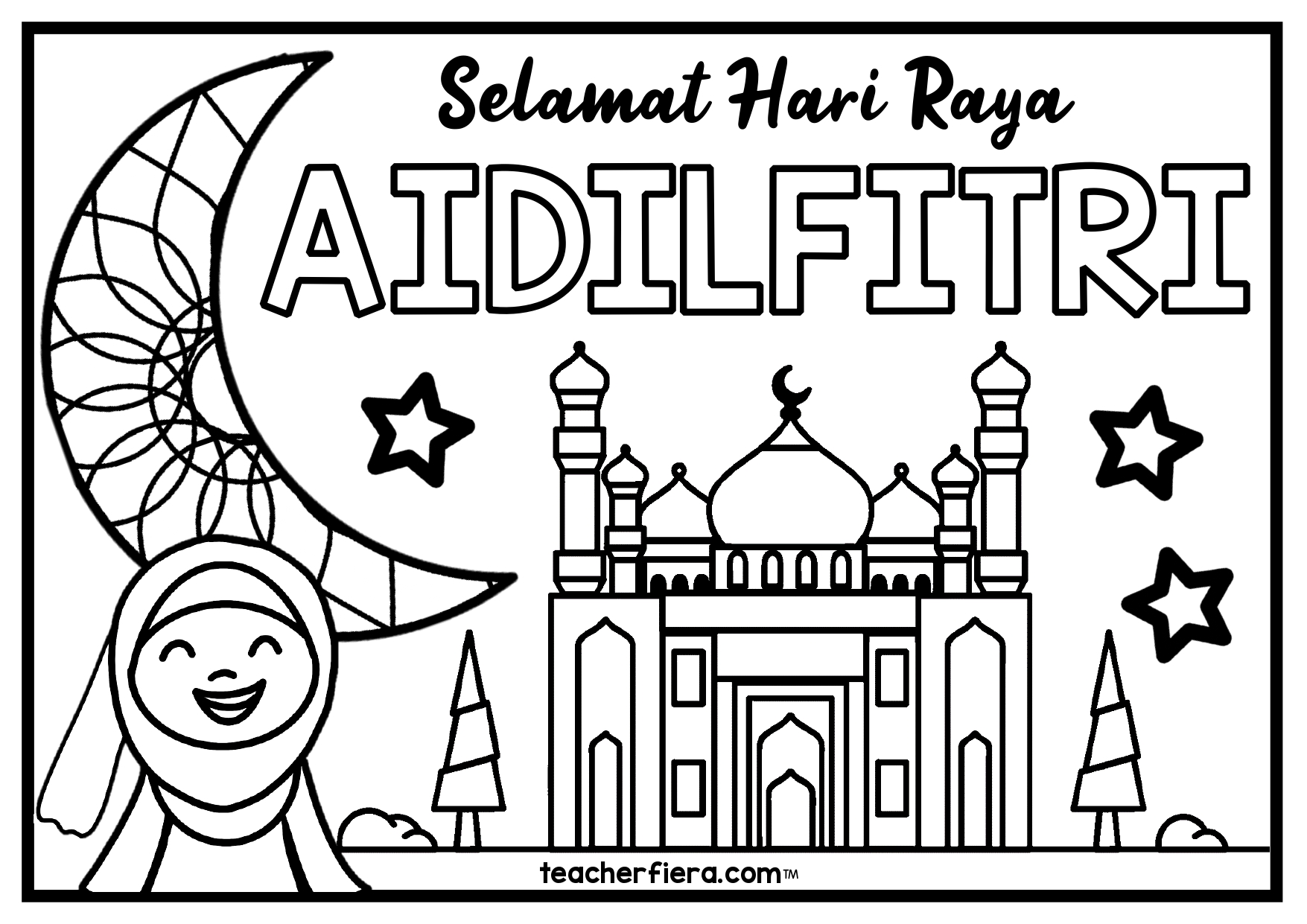 Download 30 Poster Hari Raya Aidilfitri Dan Pelbagai Aktiviti Mewarna