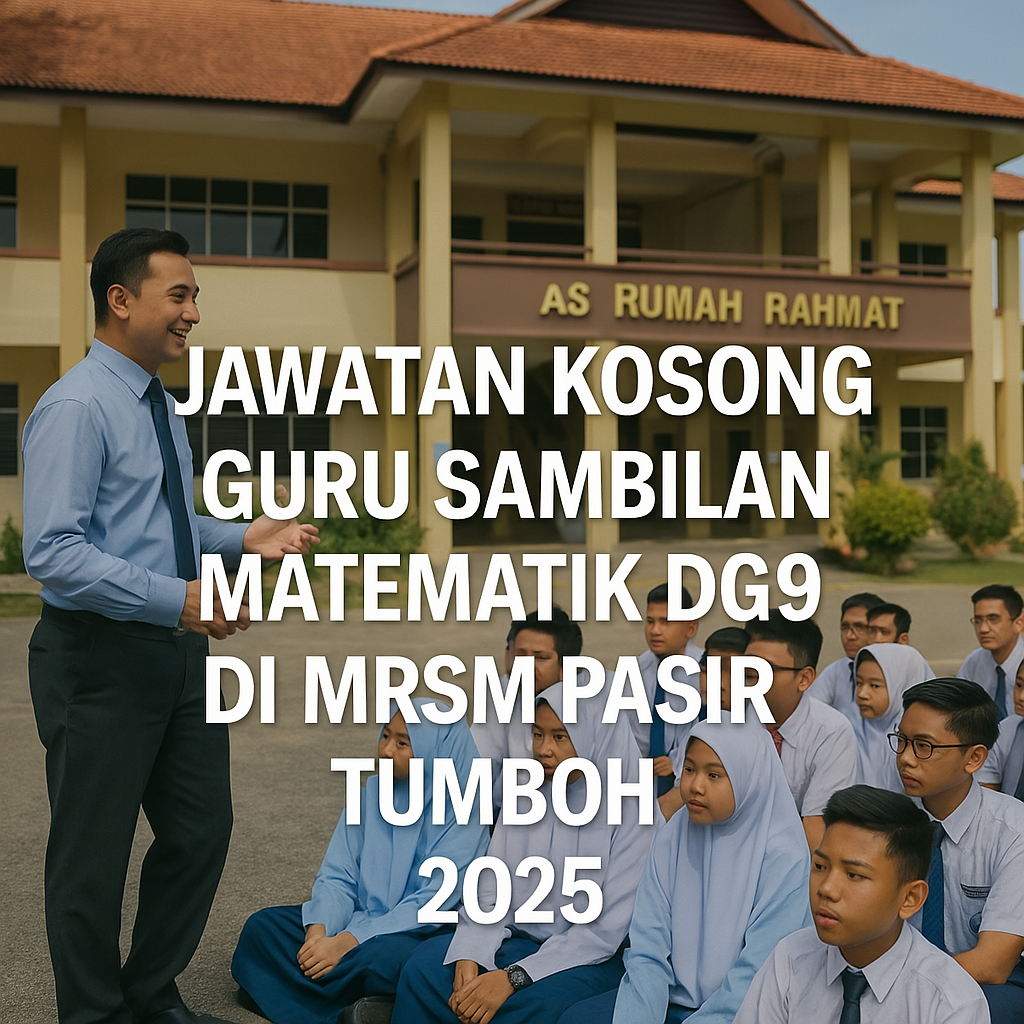 Maktab Rendah Sains MARA MRSM Pasir Tumboh 2025 kini membuka peluang kepada individu yang berkelayakan dan bersemangat dalam bidang pendidikan untuk mengisi kekosongan sebagai Guru Sambilan Matematik bagi sesi 2025. Peluang ini sangat sesuai bagi graduan pendidikan atau individu yang mempunyai kelulusan dalam bidang Matematik dan bercita-cita untuk menyumbang dalam dunia pendidikan menengah MARA yang berprestij. Jawatan Kosong Guru Sambilan Matematik DG9 di MRSM Pasir Tumboh 2025